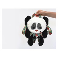 Dětský batůžek z heboučkého manšestru panda