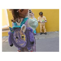 Dětský batůžek z heboučkého manšestru zebra