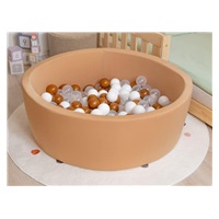 Dětský suchý bazének 90x30 cm s míčky 200 ks - béžový