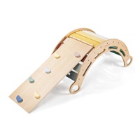 Dřevěná montessori houpačka 100 cm 6v1 max s prknem a židlí - set pastel