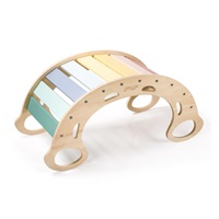 Dřevěná montessori houpačka 5v1 s prknem 2v1 - set pastel (NOVINKA)