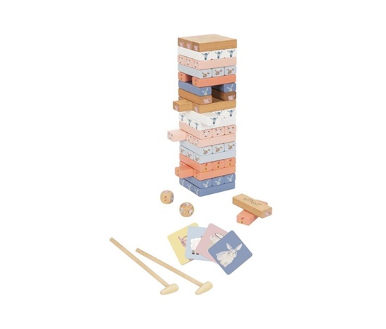 Dřevěná věž Jenga se zvířátky z farmy