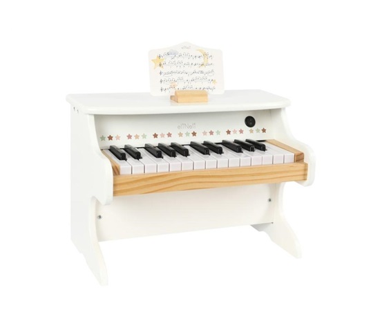 Dřevěné dětské piano - bílé