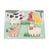 Dřevěné dotykové vkládací puzzle pro děti - Farma
