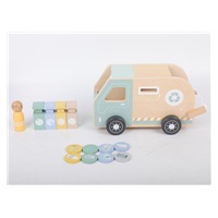 Dřevěné popelářské auto pro děti