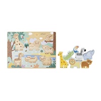 Dřevěné vkládací puzzle - zvířátka v ZOO