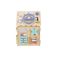 Dřevěný activity board domeček - natur