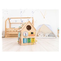 Dřevěný activity board domeček - natur