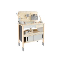 Dřevěný dětský ponk XXL s nářadím a rozšířeným příslušenstvím + opasek na nářadí ZDARMA