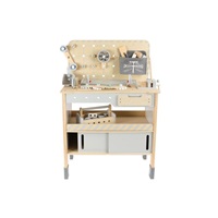 Dřevěný dětský ponk XXL s nářadím a rozšířeným příslušenstvím + opasek na nářadí ZDARMA