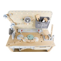 Dřevěný dětský ponk XXL s nářadím a rozšířeným příslušenstvím + opasek na nářadí ZDARMA