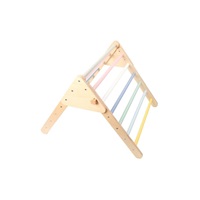 Dřevěný Piklerové trojúhelník set s montessori prknem - pastelový