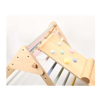 Dřevěný Piklerové trojúhelník set s montessori prknem - pastelový