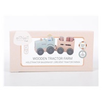 Dřevěný traktor pro děti (s vlečkou a doplňky)