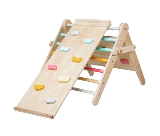 Montessori rostoucí Piklerové trojúhelník 3v1 s activity boardem a prknem 2v1 - fresh - 2. jakost