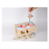 Multifunkční dřevěná pojízdná farma se zvířátky 3v1