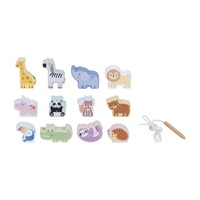 Navlékání korálků - dřevěných zvířátek ze ZOO