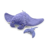 Plyšová manta (rejnok) - máma s miminkem, fialová