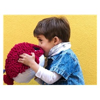 Plyšová ryba Blowfish - máma s miminkem, červená