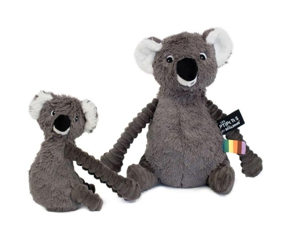 Plyšový koala - máma s miminkem, šedá