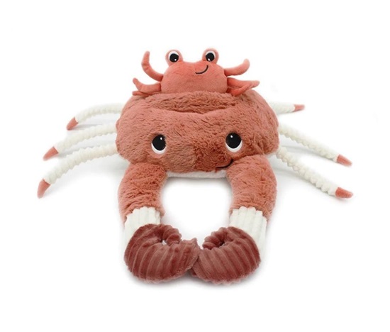 Plyšový krab - máma s miminkem, hnědooranžová