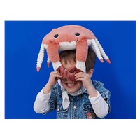 Plyšový krab - máma s miminkem, hnědooranžová