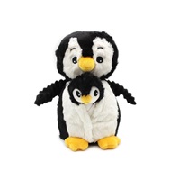 Plyšový tučňák - máma s miminkem, černá