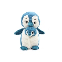 Plyšový tučňák - máma s miminkem, Modrá