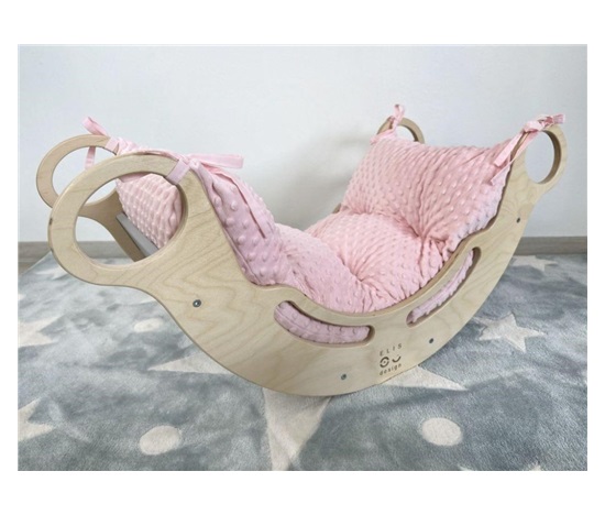 Potah na Montessori houpačku 5in1 - minky, růžová