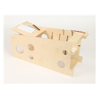 Rostoucí učící věž 3v1 Bublina Max 90 cm se stabilizačními prvky, přírodní (natur)