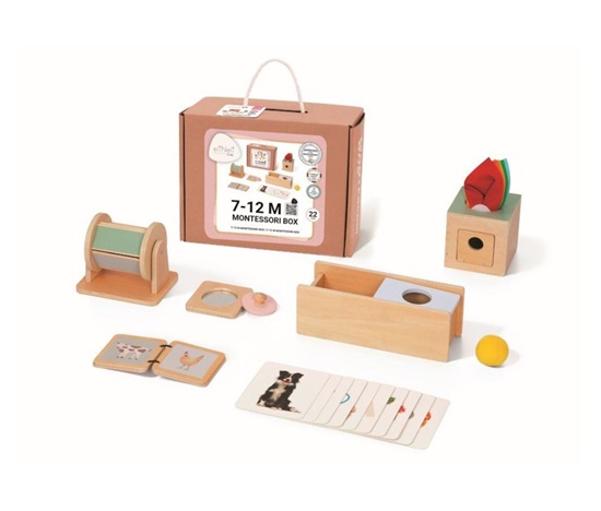 Sada montessori hraček pro miminka 7–12 měsíců - edukativní box