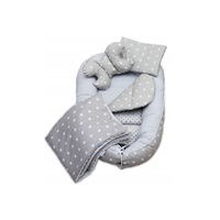 Set do postýlky - 7dílná sada Šedá s hvězdami