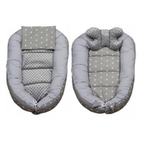 Set do postýlky - 7dílná sada Šedá s hvězdami