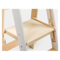 Skládací učící věž rostoucí 2v1 - lakovaná přírodní/bíla s kreslící tabulí