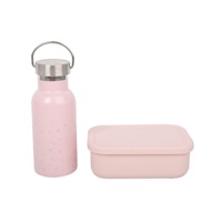 Svačinový set pro děti (láhev+box) - růžový