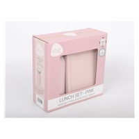 Svačinový set pro děti (láhev+box) - růžový