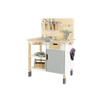 Velký dřevěný dětský ponk s nářadím a rozšířeným příslušenstvím + opasek na nářadí ZDARMA