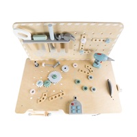 Velký dřevěný dětský ponk s nářadím a rozšířeným příslušenstvím + opasek na nářadí ZDARMA