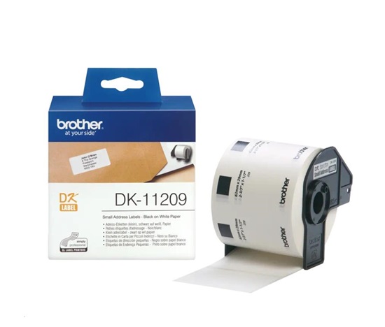 BAZAR - BROTHER DK-11209 Úzké adresní štítky 29x62mm (800 ks) - Poškozený obal (Komplet)