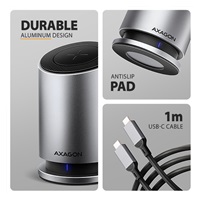 AXAGON HMC-WL9, USB 10Gbps hub s Qi, 3x USB-A, USB-C, HDMI & DP 4k/60Hz, RJ-45 GLAN, PD 100W, kabel USB-C 60cm