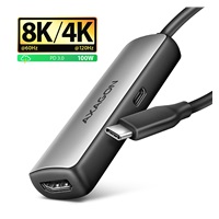 AXAGON RVC-HI8KPD, USB-C -> HDMI 2.1 redukce / adaptér, 8K/60Hz, 4K/144Hz, HDR10+, PD100W
