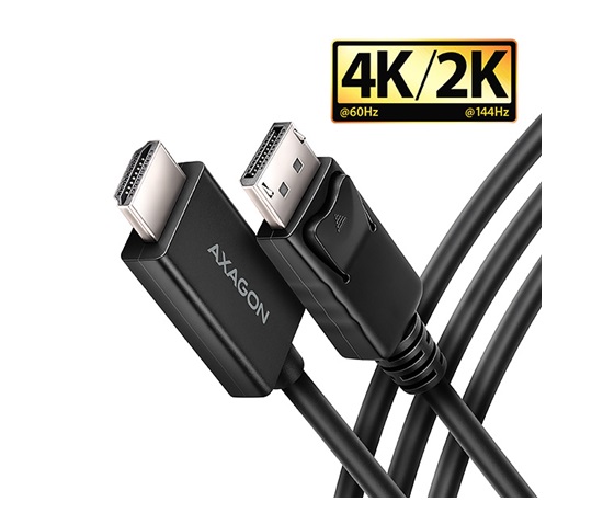 AXAGON RVD-HI20C2, DisplayPort -> HDMI 2.0b redukce / kabel 1.8m, 4K/60Hz