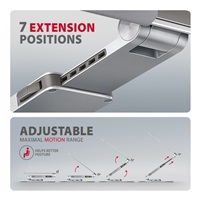 AXAGON STND-LR, hliníkový stojan pro notebooky 10" - 17" s nastavitelnou výškou, úhlem a 360° rotací