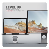 AXAGON STND-LR, hliníkový stojan pro notebooky 10" - 17" s nastavitelnou výškou, úhlem a 360° rotací