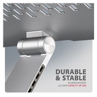 AXAGON STND-LR, hliníkový stojan pro notebooky 10" - 17" s nastavitelnou výškou, úhlem a 360° rotací