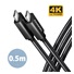 AXAGON BUCM32-CM05AB, SPEED+ kabel USB-C <-> USB-C, 0.5m, USB 20Gbps, PD 100W 5A, 4K HD, ALU, oplet, černý