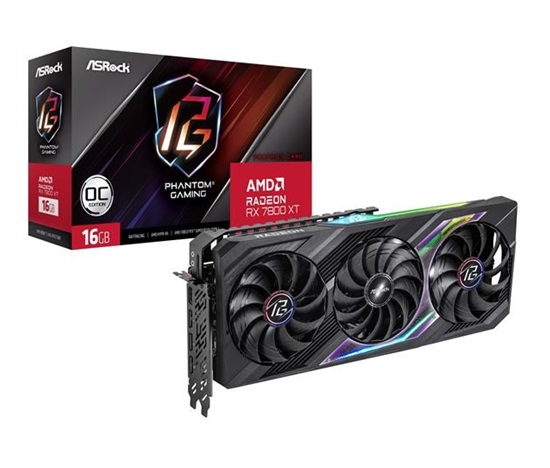 BAZAR - ASRock VGA AMD Radeon RX 7800 XT Phantom Gaming 16GB OC, RX 7800 XT, 16GB GDDR6, 3xDP, 1xHDMI - Po opravě (Bez p