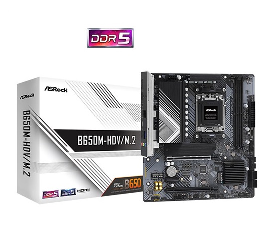 BAZAR - ASRock MB Sc AM5 B650M-HDV/M.2, AMD B650, 2xDDR5, 1xDP, 1xHDMI, mATX - Po opravě (Komplet)