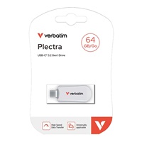VERBATIM Flash Disk 64GB Plectra USB-C 3.0, bílá