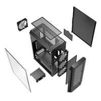 BAZAR - ADATA XPG case VALOR AIR PLUS Mid-Tower, bez zdroje, 4x 120mm Fan, Černá - Poškozený obal (Komplet)